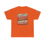 Put GOD First Hustle For The MONEY Tee - Faith & Motivation Graphic T-Shirt