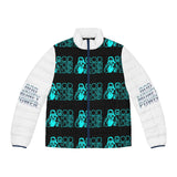 Puffer Jacket — 'God, Money, Power' Retro Graphic
