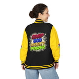 Letterman Jacket — GMP Good Money Power Colorful Splash Varsity Coat