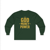 GMP (God • Money • Power) Gold Logo Long Sleeve Tee