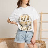 God Money Power T-Shirt — Bold Gold Graphic Tee