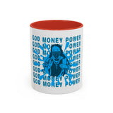 God Money Power Accent Coffee Mug — Blue Graphic 11/15oz