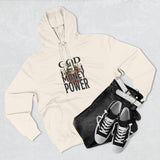 God Money Power-Hoodie — Skull Graphic Three-Panel Fleece Pullover