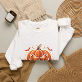 Halloween Pumpkin Crewneck Sweatshirt- “God Money Power” — Jack-O'-Lantern Graphic