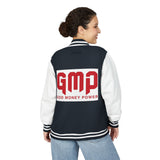 Letterman Jacket — GMP "God Money Power" Red & White Varsity