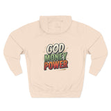 God Money Power Hoodie — Retro Bold Graphic Pullover