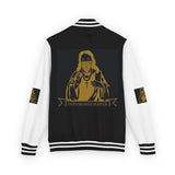 Letterman Jacket — 'God Money Power' Retro Religious Graphic