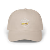 Money Stamp Dad Cap – White Embroidered Vintage Logo Hat