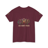 GMP "God Manly Power" Graphic Tee — Bold Logo Cotton Shirt