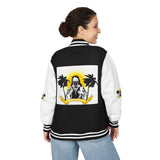Letterman Jacket - Retro Palm Grove Graphic Varsity Jacket
