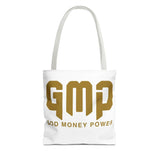 GMP 'God Money Power' Gold Logo Tote Bag - Inspirational Christian Canvas Tote