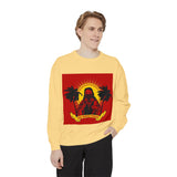 Sweatshirt — Retro Island Hooded Figure "God Money Power" Graphic