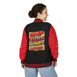 Letterman Jacket — "GMP God Money Power" Retro Varsity Jacket