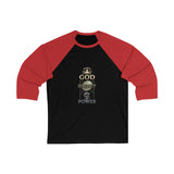 Baseball Tee — "God Money Power" Inspirational Baseball Tee (3/4 Sleeve)