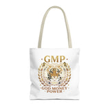 GMP Tiger Tote Bag — "God Money Power" Inspirational Canvas Tote