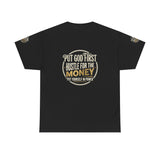 Money Graphic Tee — "Money" Gold Lettering Casual Cotton Shirt
