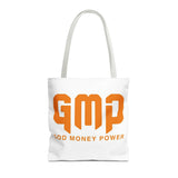 GMP 'God Money Power' Graphic Tote Bag – Bold Orange Statement Carryall