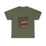 Inspirational Graphic Tee — "Put God First, Hustle for the Money, Put Yourself in Power"