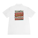 Men's Motivational Polo — "Put GOD First, Hustle For The Money, Put Yourself In Power"