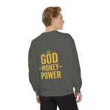 GMP "God Money Power" Sweatshirt — Gold Foil Graphic Crewneck