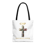 GMP 'God Money Power' Floral Cross Tote Bag
