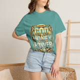 God Money Power Graphic T-Shirt — Bold Gold Faith & Hustle Tee