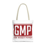 GMP Tote Bag — God Money Power Red Logo All-Over Print Tote