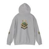 God Power Hoodie — Vintage Stack of Cash Faith Graphic Hooded Sweatshirt