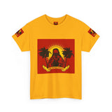 Surf Saint T‑Shirt — Vintage Palm Beach Vibes ("Our Savior Protects" Banner)
