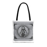 Religious Icon Tote Bag — "God Money Power" Graphic Canvas Tote