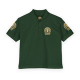 Youth Polo Shirt – Gold Lion Crest "GMP" School/Team Logo