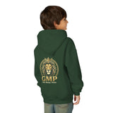 Youth Lion Crest Hoodie — GMP Gold Emblem Kids Pullover
