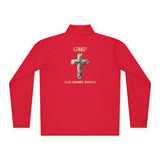 Quarter-Zip Pullover — GMP (God Money Power) Cross Graphic