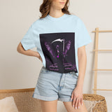 Angel Of Death- T-Shirt — Gothic Angel Wings Graphic Tee (Purple Reaper Design)