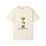 God Money Power T-Shirt — Crown & Coins Faith-Inspired Graphic Tee