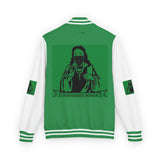Letterman Jacket — 'God Money Power' Graphic Varsity Jacket