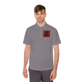 Men's Polo Shirt — 'God Money Power' Red Graphic Jesus Design