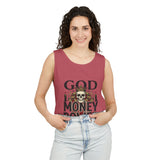 God Money Power- Skull Tank Top — Edgy Graphic Streetwear