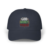 God Money Power Dad Cap — Embroidered Fist Hat
