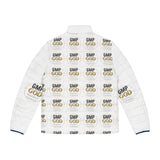GMP GOD Logo Puffer Jacket — All-Over Print Men’s Winter Coat