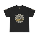 Money Graphic Tee — "Money" Gold Lettering Casual Cotton Shirt