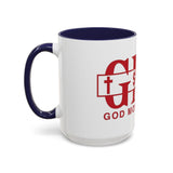 Accent Coffee Mug — G.M.P. (Good Money Power) Red Logo Ceramic Mug