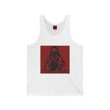 Religious Icon Masked Madonna Tank Top — Red Gothic Sacred Heart Graphic