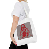 God Money Power Tote Bag - Red Graphic Religious Icon Design
