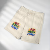 God Money Power Fleece Sweat Shorts — Lightweight Garment-Dyed Lounge Shorts