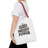 God Money Power Tote Bag — Inspirational Faith & Prosperity Canvas Tote