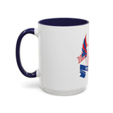 God Money Power Accent Coffee Mug — Patriotic Jesus Design (11/15oz)