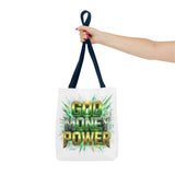 Tote Bag — "God Money Power" Bold Graphic Tote for Faith & Hustle