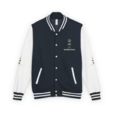 Letterman Jacket — "God • Money • Power" Embroidered Red & White Varsity