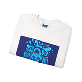 Crewneck Sweatshirt — 'God Money Power' Blue Graphic Pullover